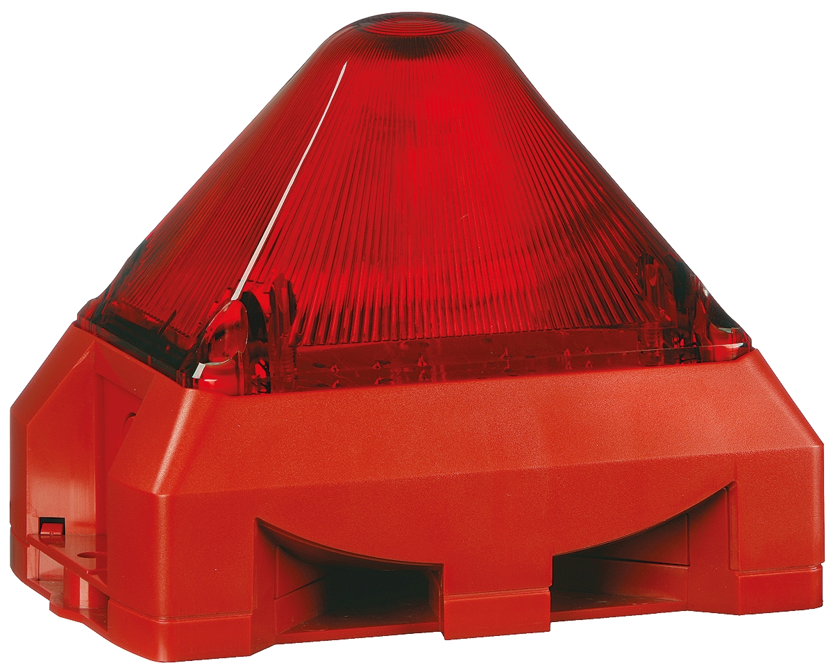 Pfannenberg PY X-MA-05 Series Red Sounder-Beacon Combination, IP66 External Lug, Internal Hole 100 dB @ 1m
