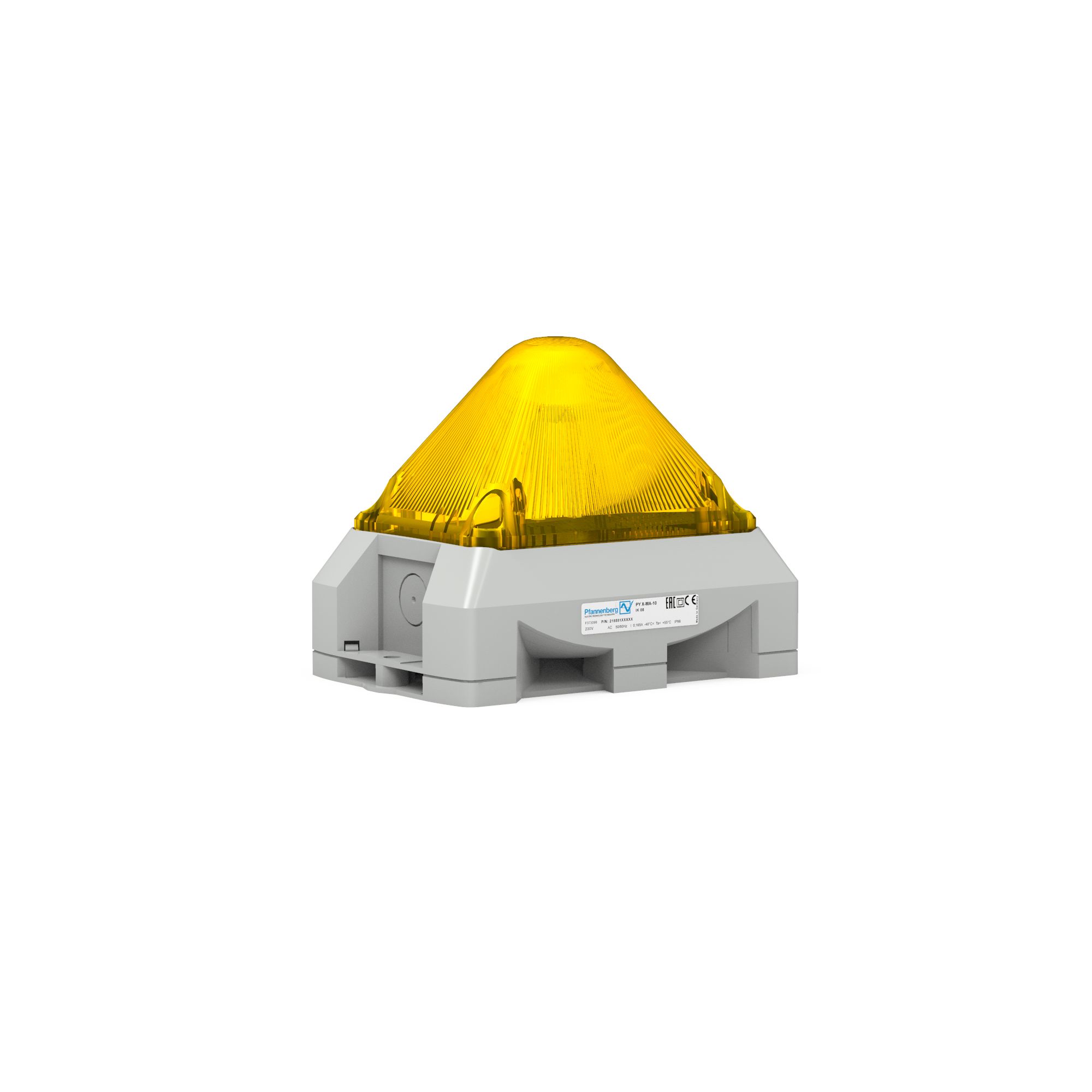 Pfannenberg PY X Series Yellow Beacon, IP66 48V dc Free 101 dB @ 1m
