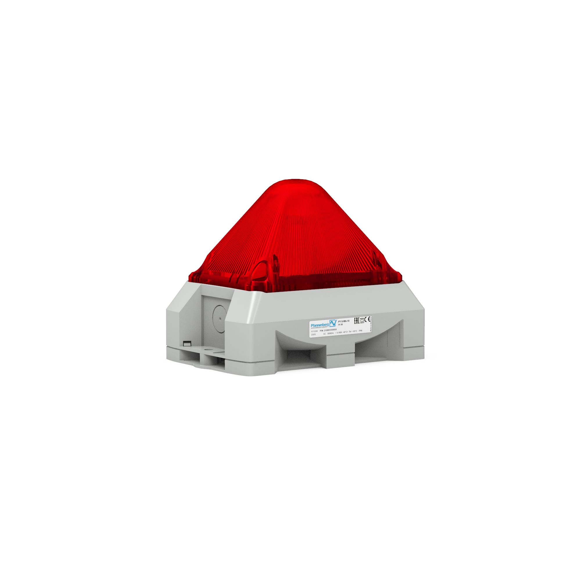 Pfannenberg PY X Series Red Beacon, IP66 48V dc Free 101 dB @ 1m