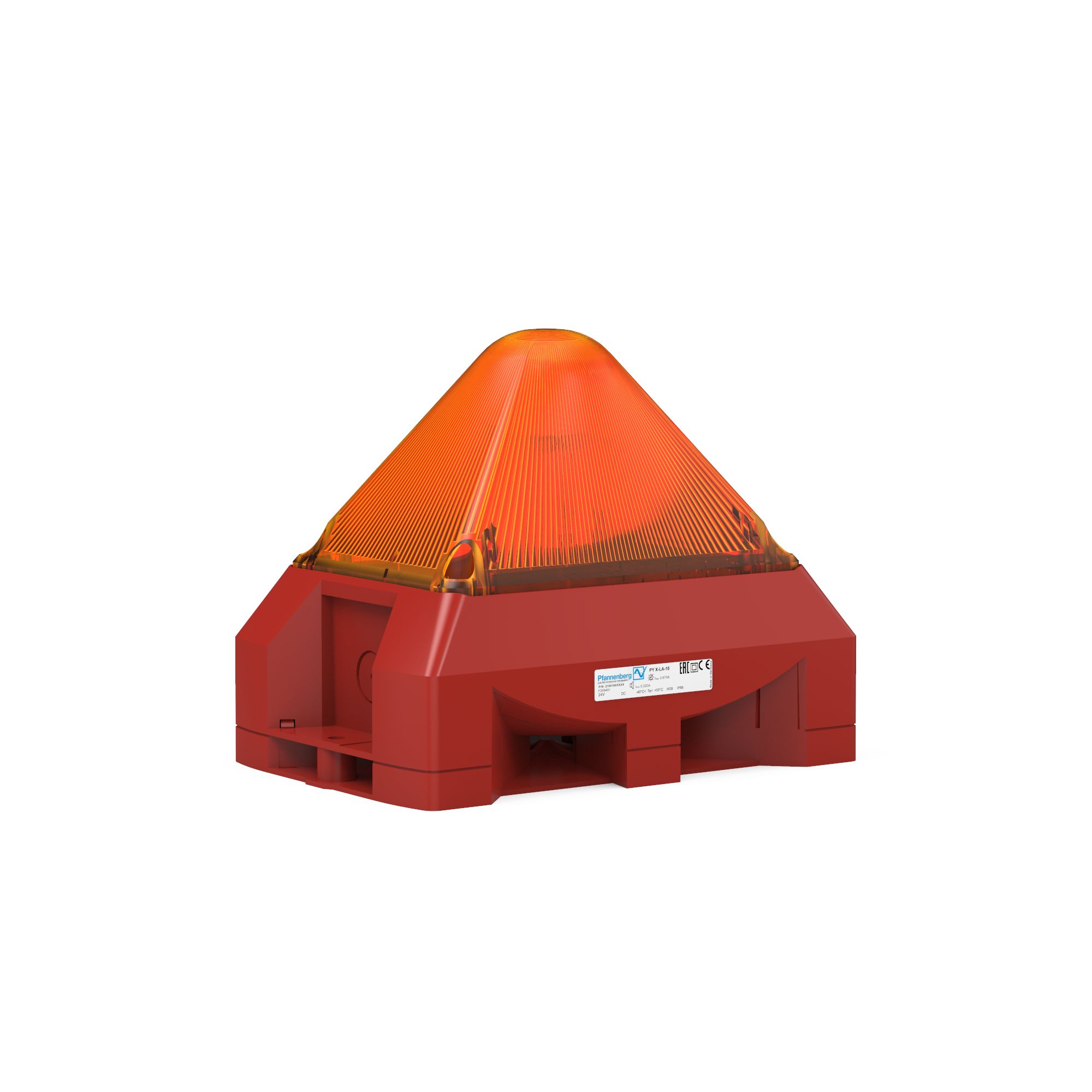Pfannenberg PY X Series Amber Beacon, IP66 230V ac Free 101 dB @ 1m