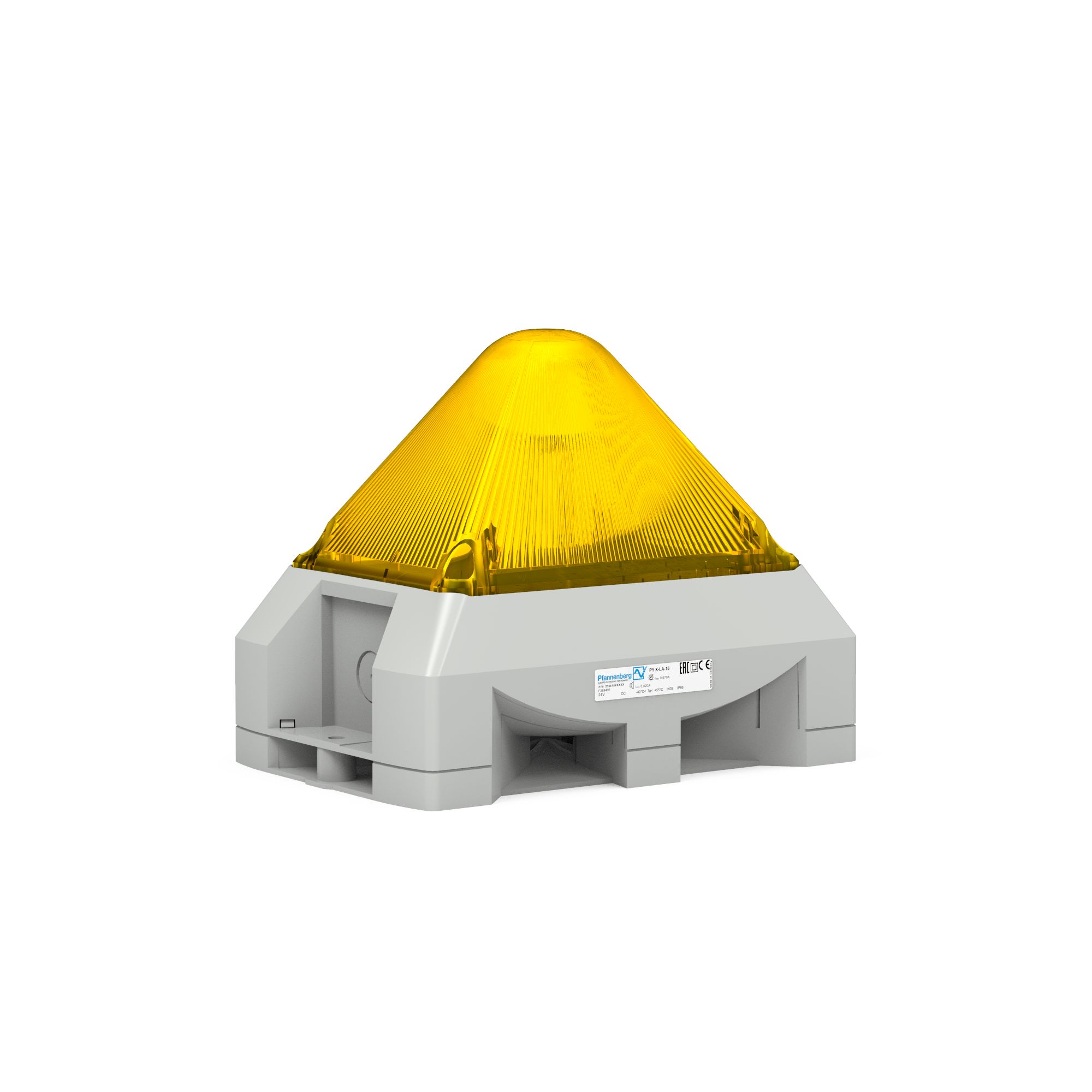 Pfannenberg PY X Series Yellow Beacon, IP66 24V dc Free 101 dB @ 1m