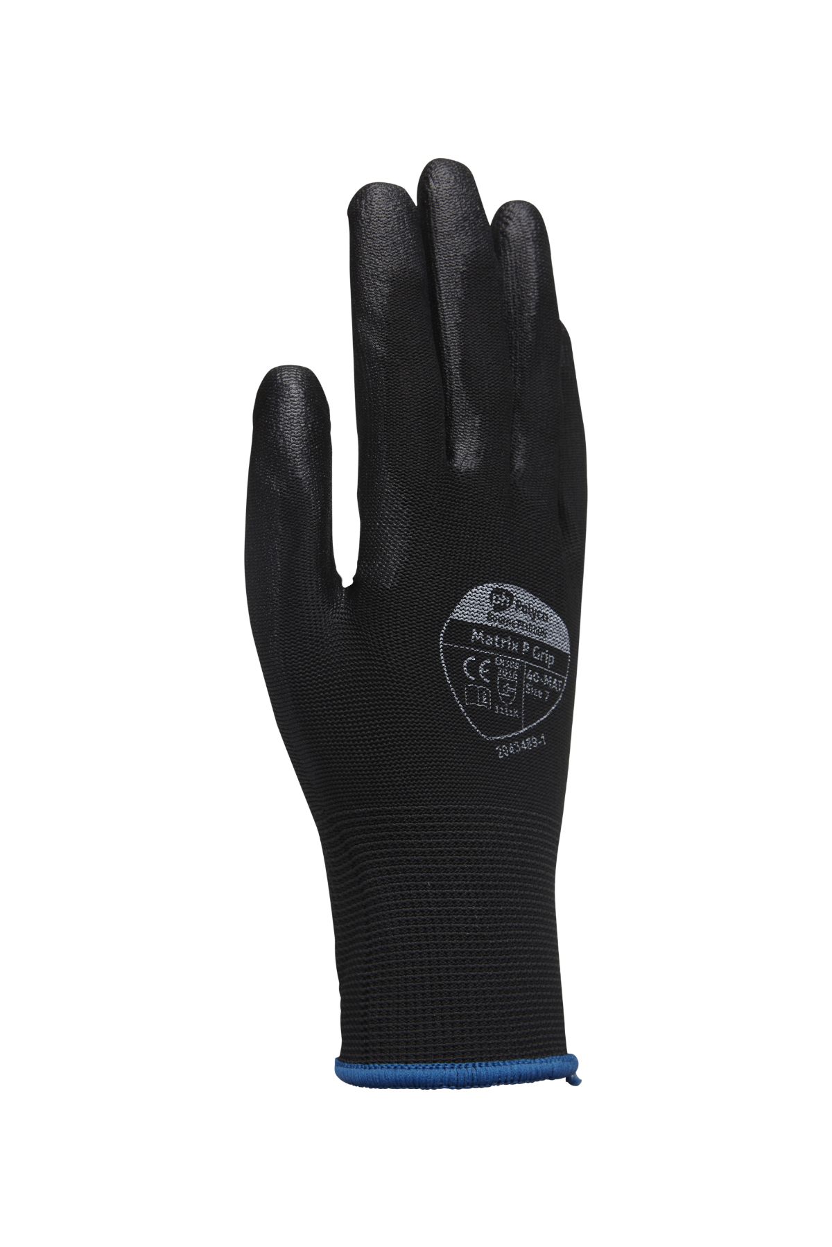 406-mat-bulk Polyco Healthline Black Polyurethane Reusable Gloves, Size 11, Polyurethane Coating