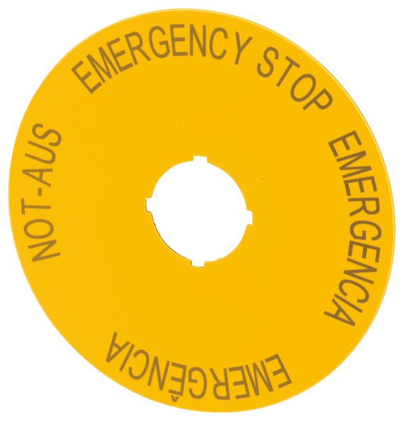 Eaton Emergency Stop Label for Use with Push Buttons