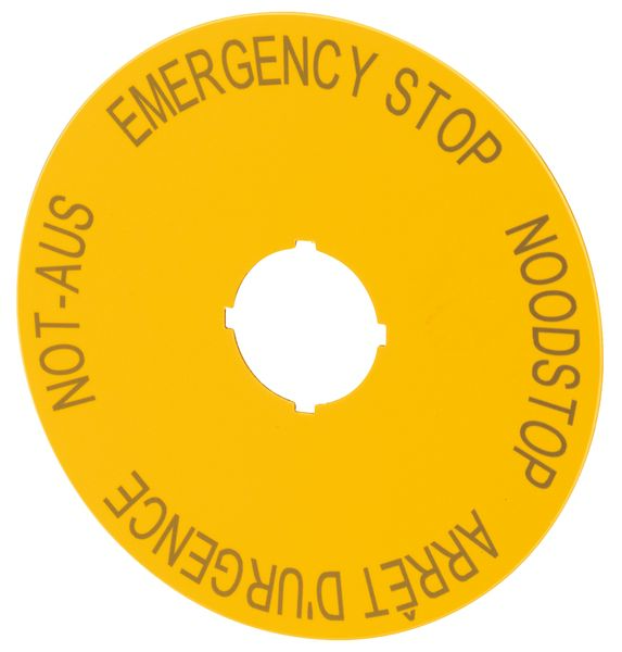 Eaton Emergency Stop Label for Use with Push Buttons