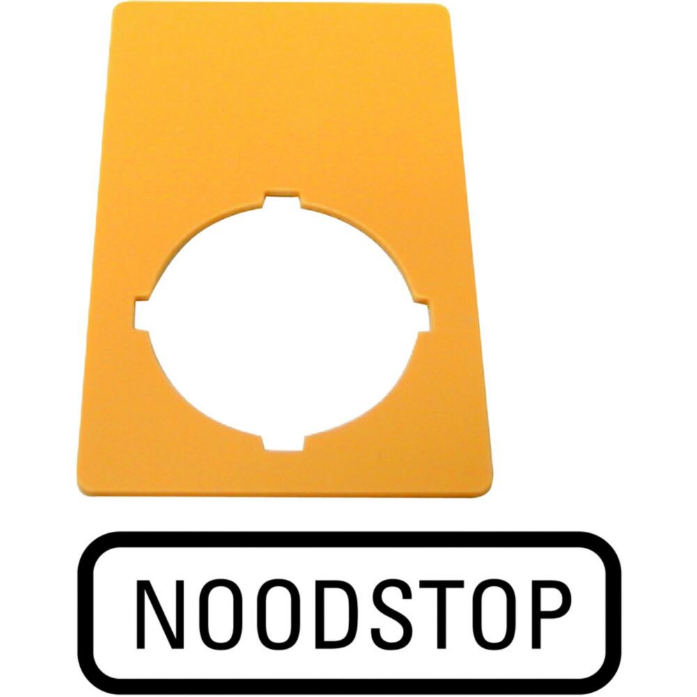 EatonLabel for Use with M22 Pushbuttons, Pre-printed "Emergency Stop, Emergency Switching Off