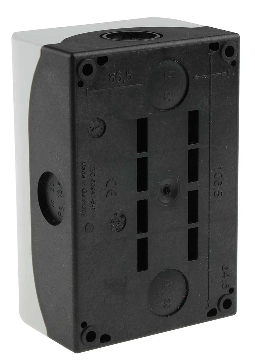 216529-m22-i2-m1 Eaton Momentary Enclosed Push Button - 2 NO/2 NC, Plastic, 2 Cutouts, Red, Green, O/I, IP67