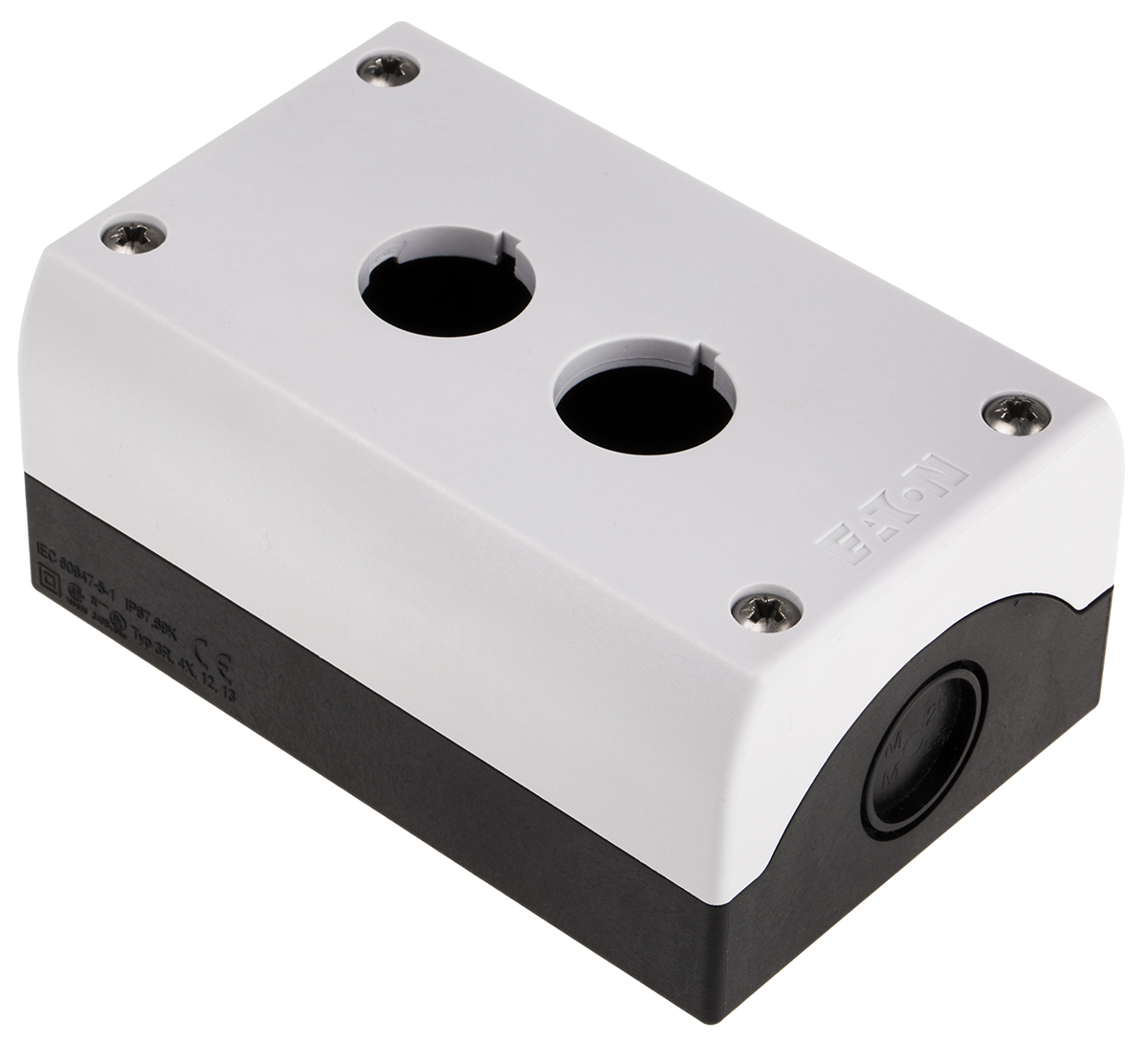 Eaton Grey Plastic M22 Push Button Enclosure - 2 Hole 22 mm Diameter