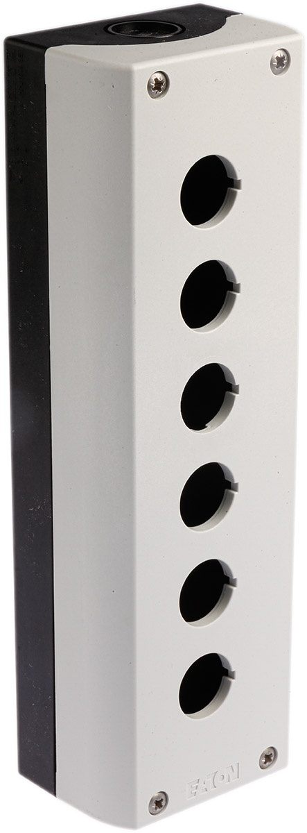 Eaton Grey Plastic RMQ Titan M22 Push Button Enclosure - 6 Hole 22 mm Diameter