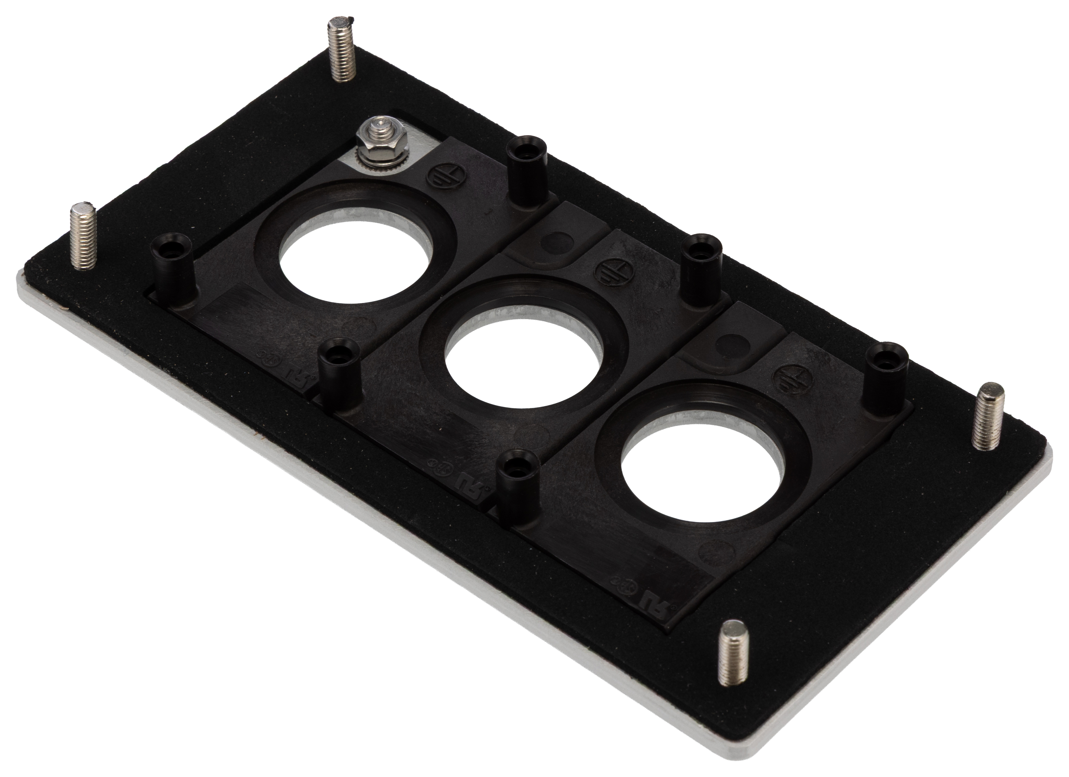 216544-m22-e3 Eaton Brushed Aluminium RMQ Titan M22 Push Button Enclosure - 3 Hole 22 mm Diameter