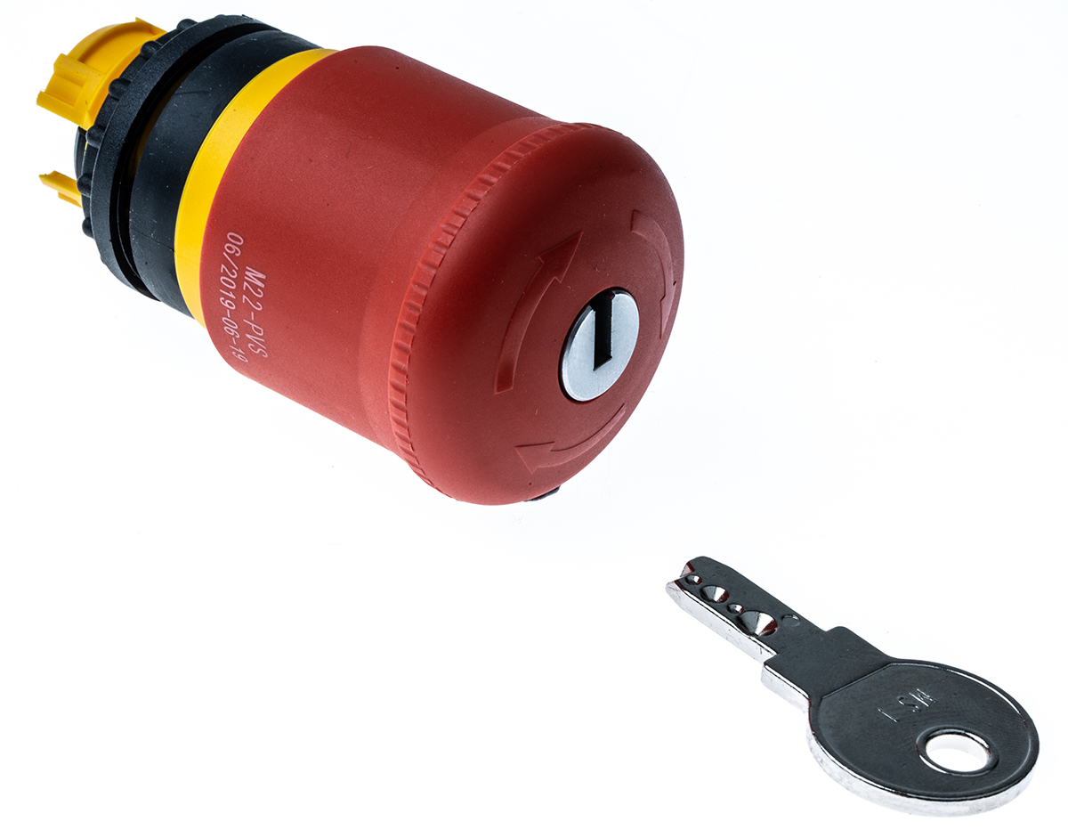 216879-m22-pvs Eaton M22 Series, Key Release, Emergency Stop Push Button Head