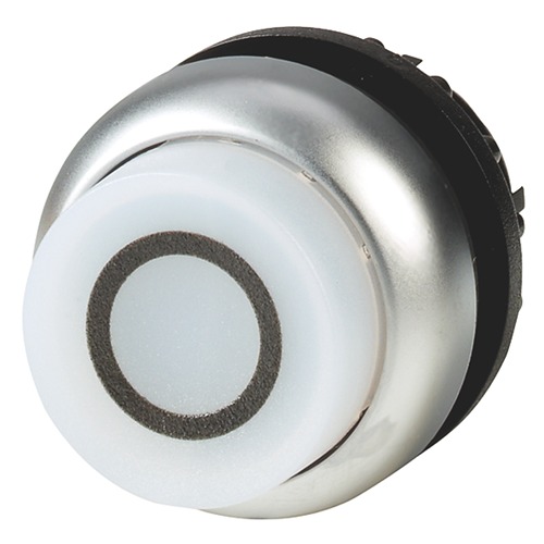 Eaton M22 Series White Momentary Spring Return Push Button Switch, 22.5 mm Cutout, IP69K, IP67