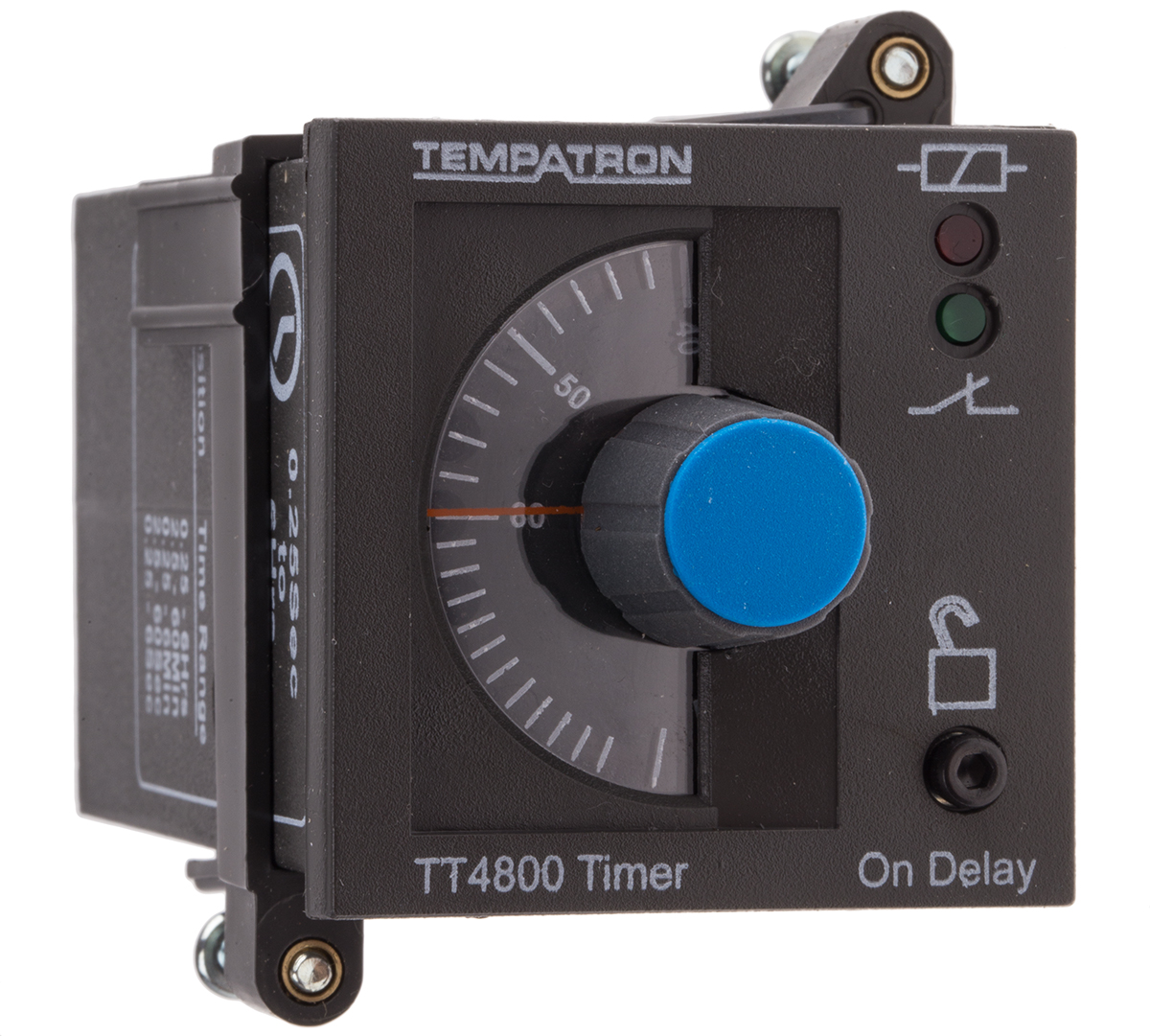 Tempatron TT4801 Series DIN Rail Timer Relay, 2-Contact 230V ac, 6s to 6 h, 1-Function, DPDT Switch Configuration