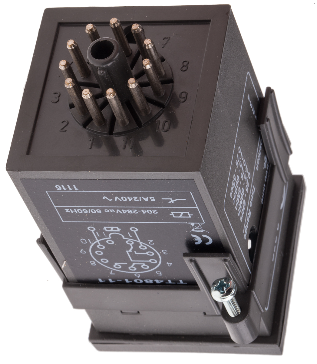 217-1340 Tempatron TT4801 Series DIN Rail Timer Relay, 2-Contact 230V ac, 6s to 6 h, 1-Function, DPDT Switch Configuration