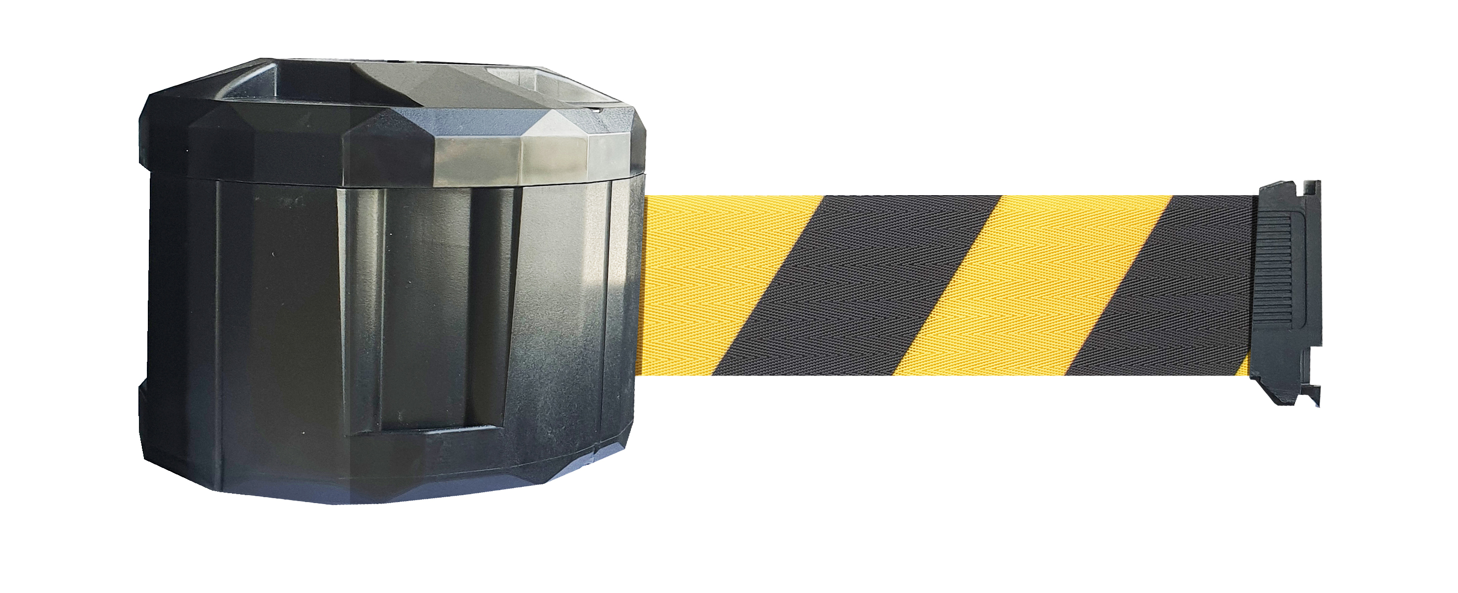 217-5270 Viso Yellow Strap Post, Black, Yellow Tape, Polyester, Polyester, Retractable Barrier, 10 m