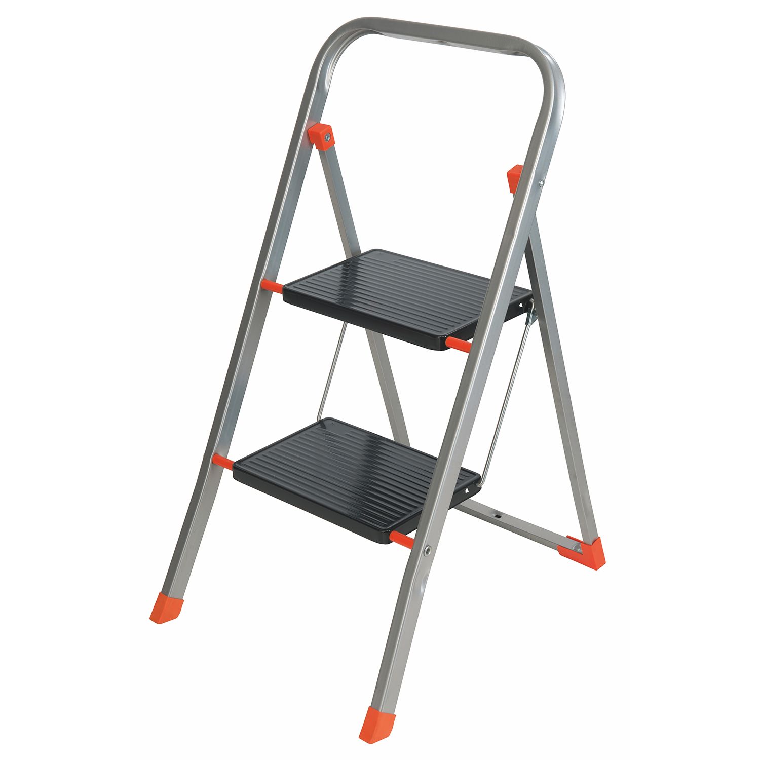 RS PRO 2 Tread Steel Steps 0.5m Platform Height, Grey