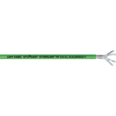 Lapp, 100 m Cat6a Ethernet Cable, Green Male to Male, Tin Plated Copper Alloy Braid