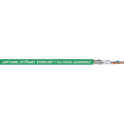 Lapp Cat5e, 100 m Cat5e Ethernet Cable, Green Male to Male, Tin Plated Copper Alloy Braid