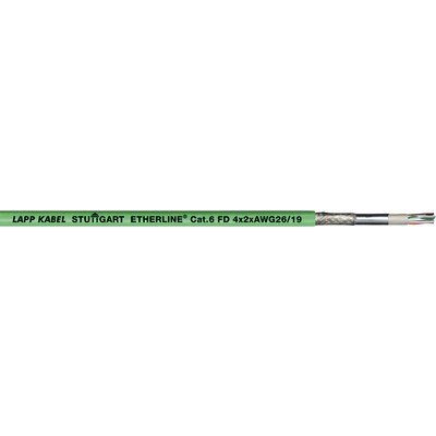 Lapp Cat6, 100 m Cat6 Ethernet Cable, Green Unterminated, Tin Plated Copper Alloy Braid Polyurethane Sheath
