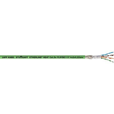 Lapp LAPP CAT5e, 100 m Cat5e Ethernet Cable, Green Male to Male, Tin Plated Copper Alloy Braid