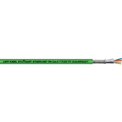 Lapp, 100 m Cat5 Ethernet Cable, Green Unterminated Polyvinyl Chloride Sheath, Tin Plated Copper Alloy Braid