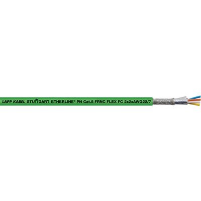 Lapp Cat5e, 100 m Cat5e Ethernet Cable, Green Male to Male, Tin Plated Copper Alloy Braid