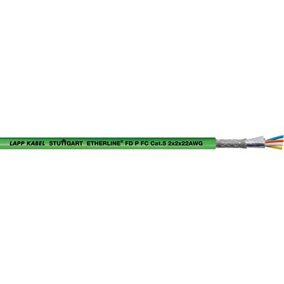 Lapp, 100 m Cat5 Ethernet Cable, Green Unterminated Polyurethane Sheath, Tin Plated Copper Alloy Braid