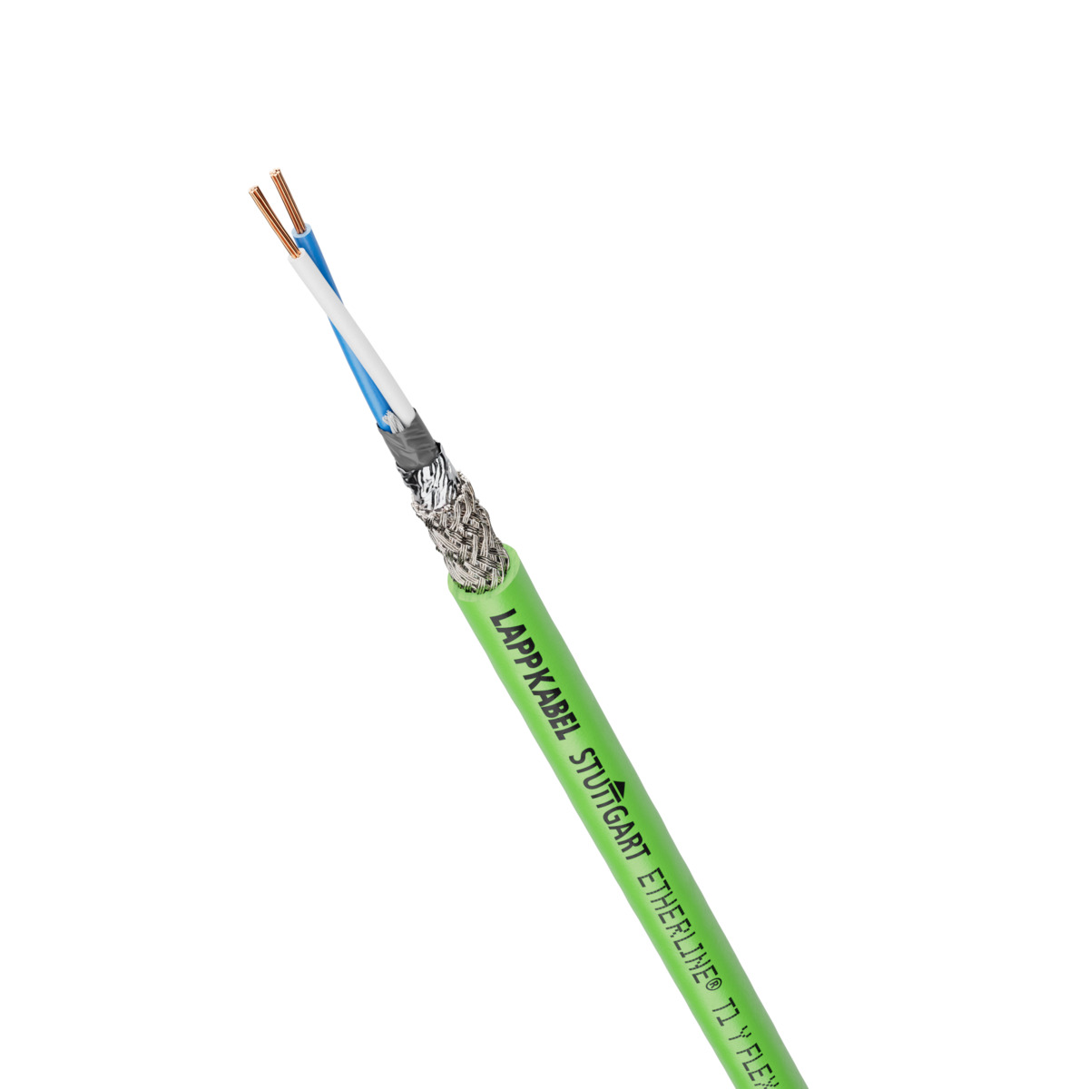 Lapp Cat5, 100 m Ethernet Cable, Green Screened Polyvinyl Chloride Sheath