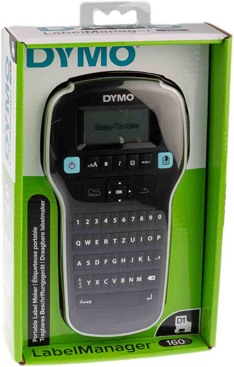2174611 Dymo LabelManager 160 Handheld Label Printer, 12 mm Max Label Width, Type C - EU, 3-Pin (Global)