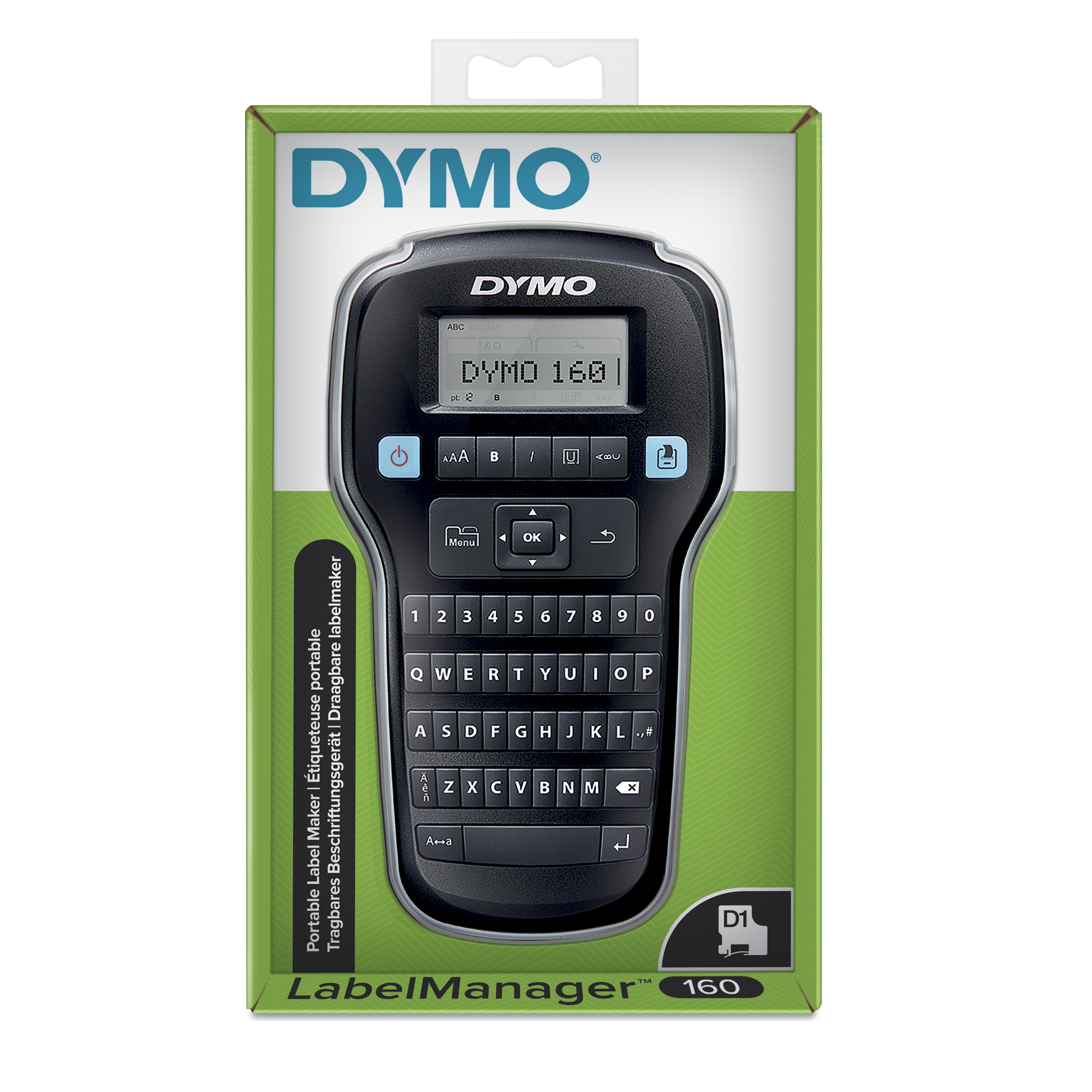 2174612 Dymo LabelManager 160 Handheld Label Printer, 12 mm Max Label Width