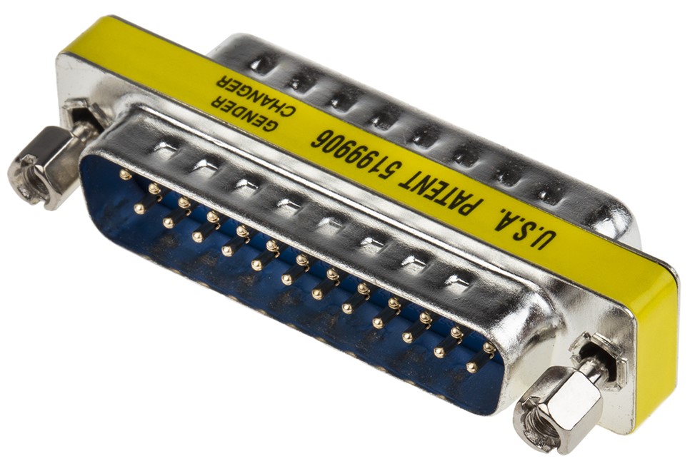 RS PRO D-Sub Adapter 25-Way D-Sub to Male Male 25 Way D-Sub Male Male