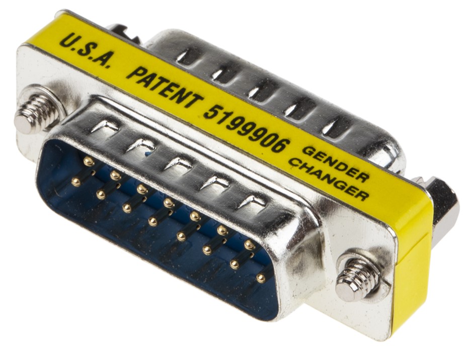218-217 RS PRO D-Sub Adapter 15-Way D-Sub to Male Male 15 Way D-Sub Male Male