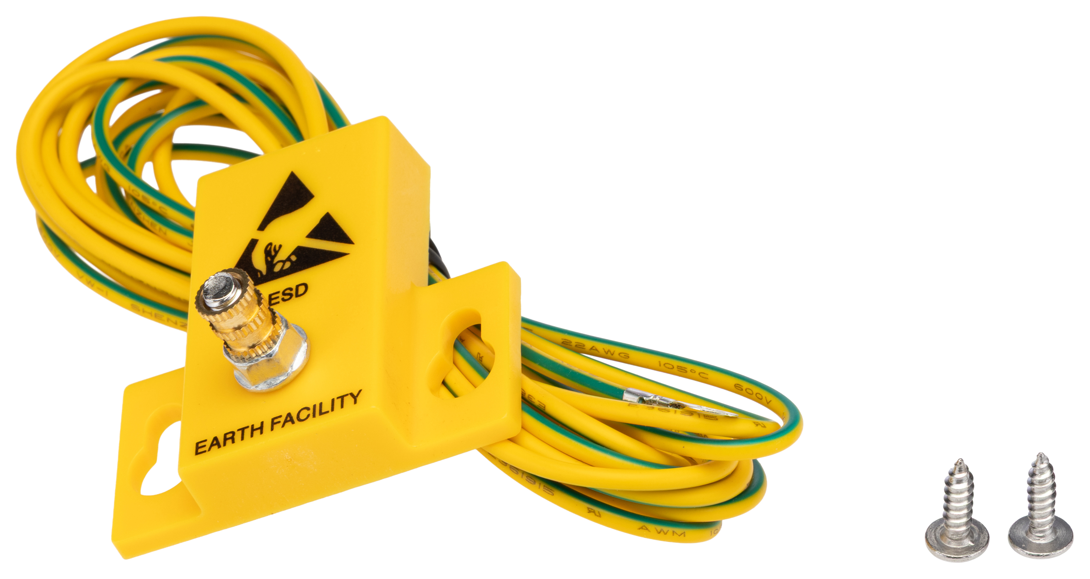 RS PRO ESD Earth Bonding Bracket Yellow 2m