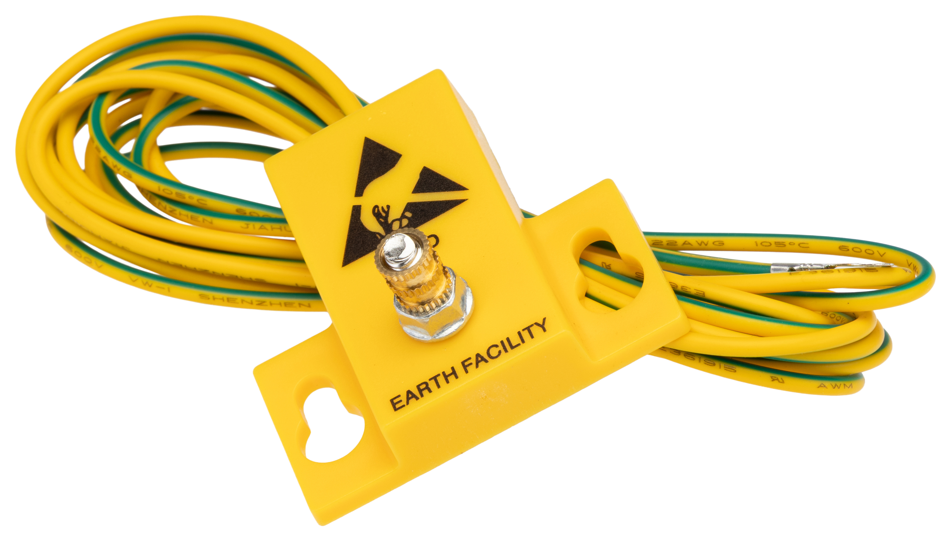 218-653 RS PRO ESD Earth Bonding Bracket Yellow 2m