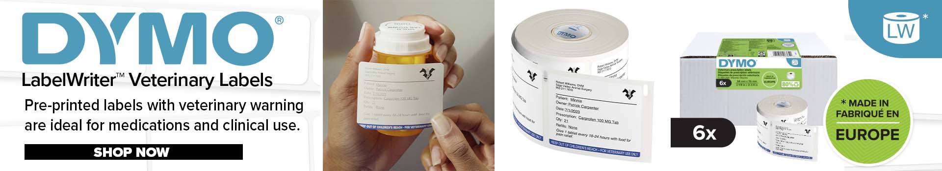 2187328 Dymo Adhesive Pre-Printed Label. Quantity: 400 Per Pack