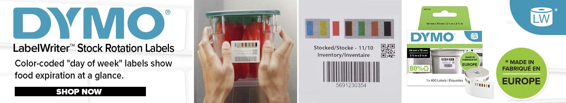 2187329 Dymo Adhesive Pre-Printed Label. Quantity: 400 Per Pack