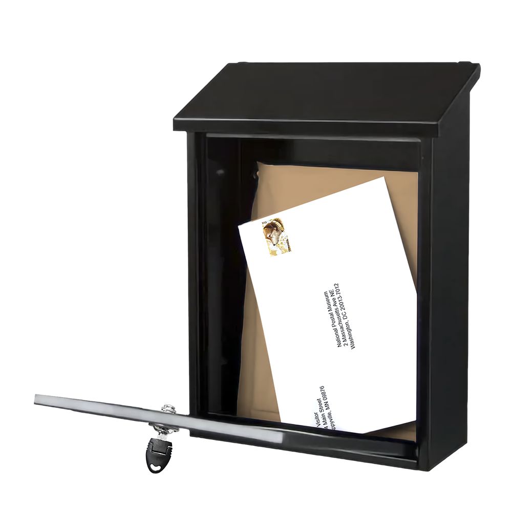 219-025 RS PRO Black Mailbox, 365 mm x 270 mm x 110 mm