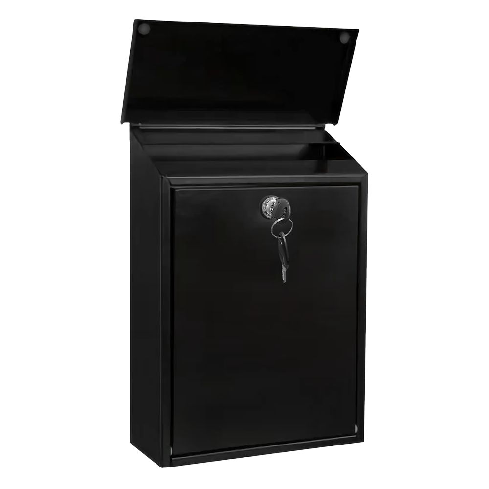 219-025 RS PRO Black Mailbox, 365 mm x 270 mm x 110 mm
