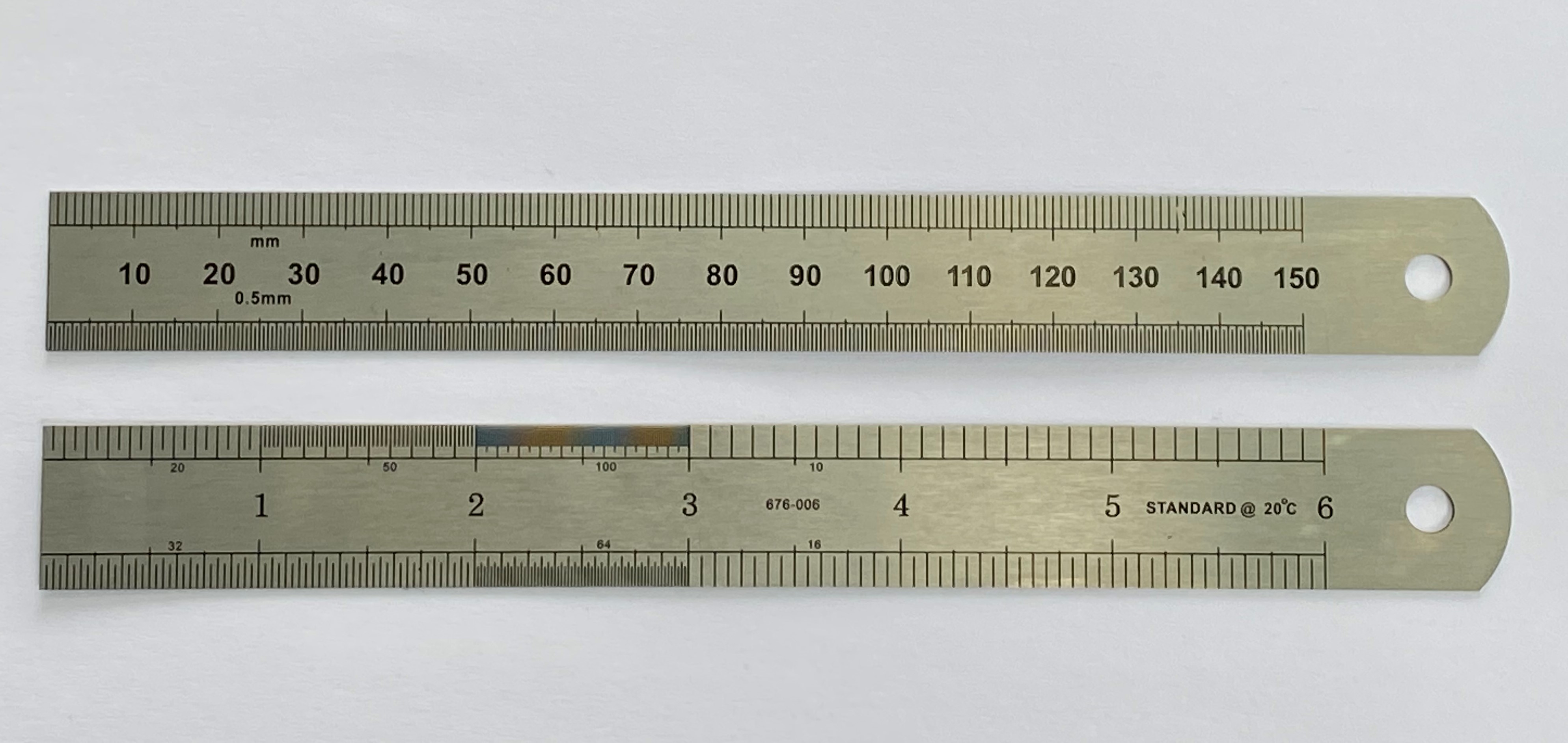 RS PRO 150 mm Steel Ruler Imperial, Metric, UKAS