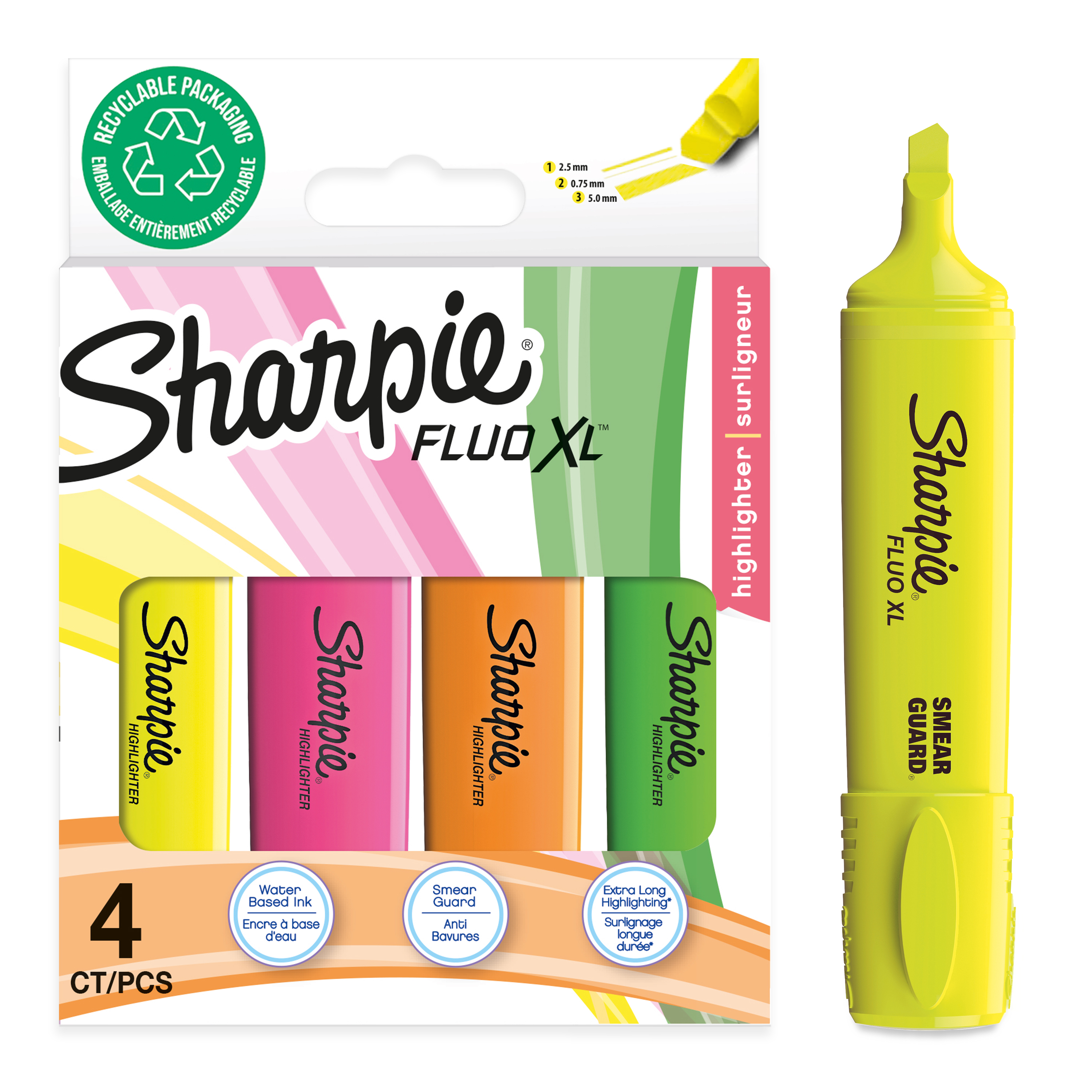 Sharpie Orange, Pink, Yellow, Green Green, Yellow, Pink, Orange Highlighter Pen