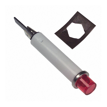 VCC Red Indicator Lamp Single Chip, Wire Terminal Base, 7.87 mm Diameter