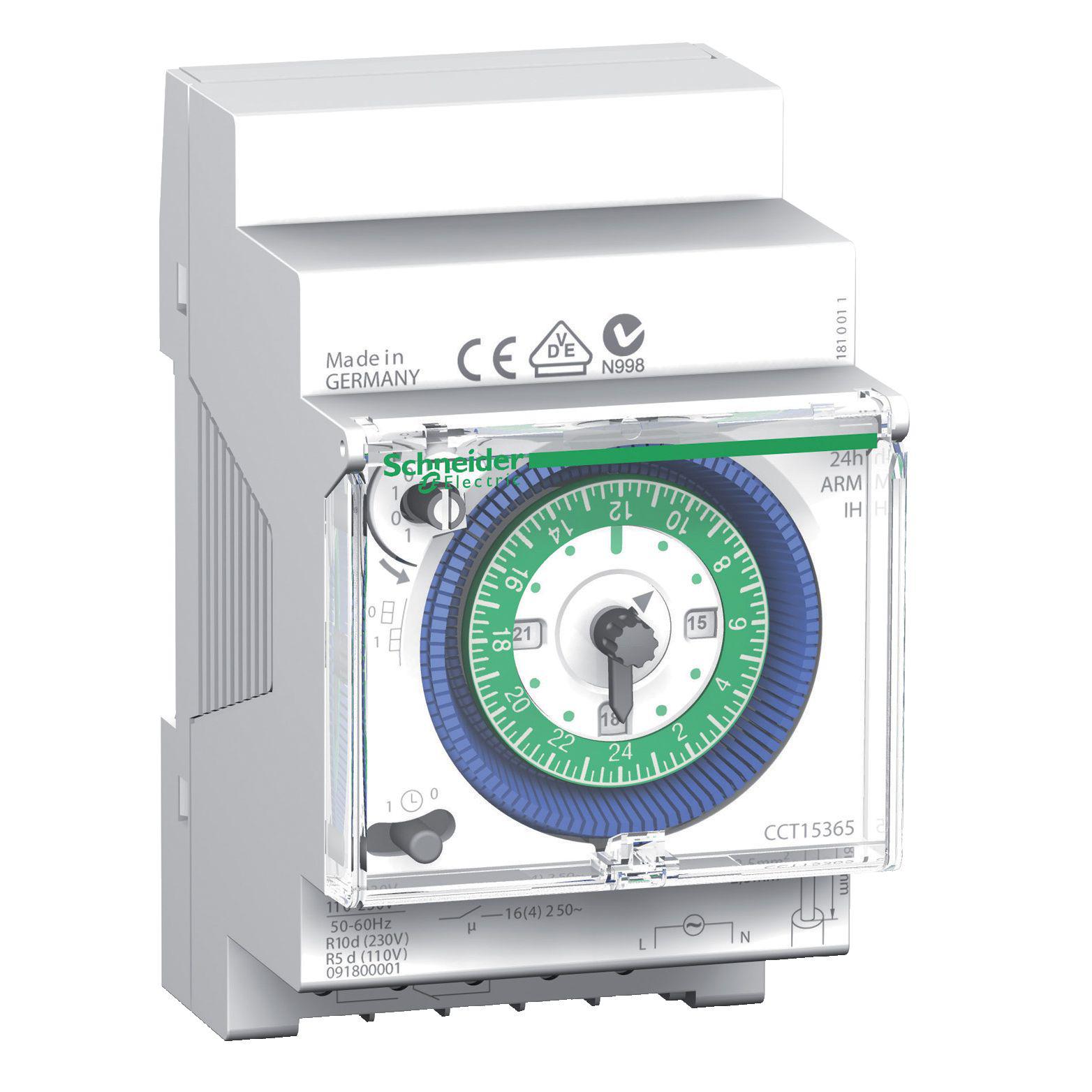 1 Channel Analogue DIN Rail Switch Measures Days, Hours, Minutes, Seconds, 250 V ac