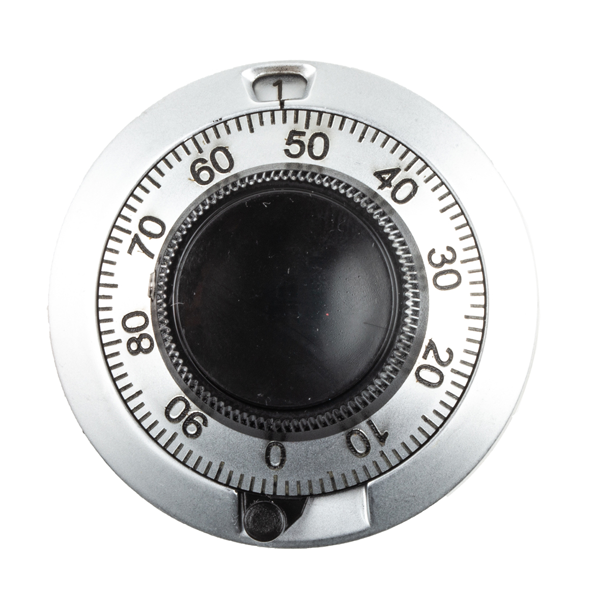 Vishay 46 mm Knob Diameter Chrome Potentiometer Knob for 6.35 mm Shaft Circular, 21PA11B10
