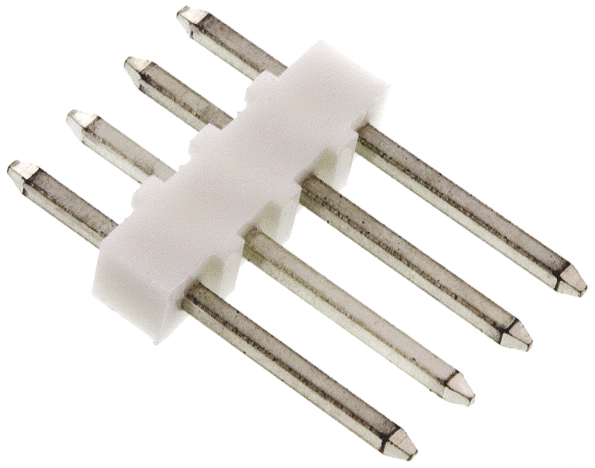 22-03-2041 Molex KK 254 Series Straight Through Hole Pin Header, 4 Contact(s), 2.54 mm Pitch, 1 Row, Unshrouded