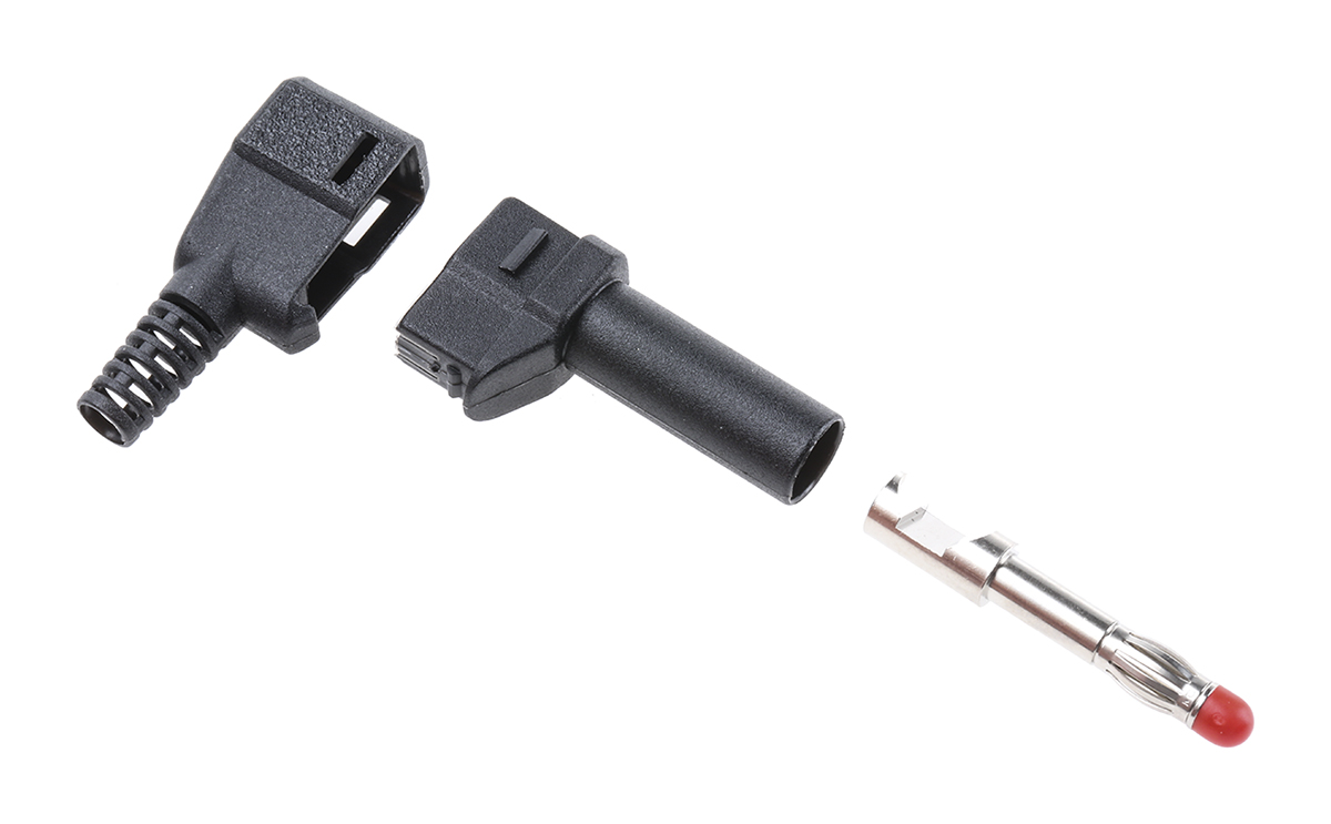 Staubli Black Male Banana Plug, 4 mm Connector, Solder Termination, 500V, 32A, Nickel Plating