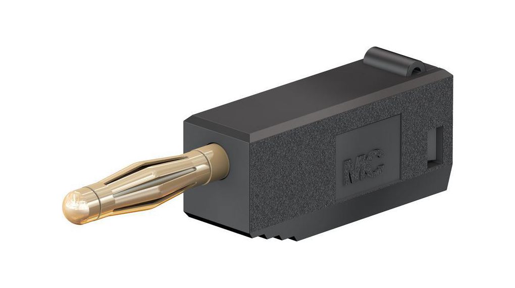 Staubli Black Male Banana Plug, 2 mm Connector, Solder Termination, 30V, 60 V, 10A, Gold Plating