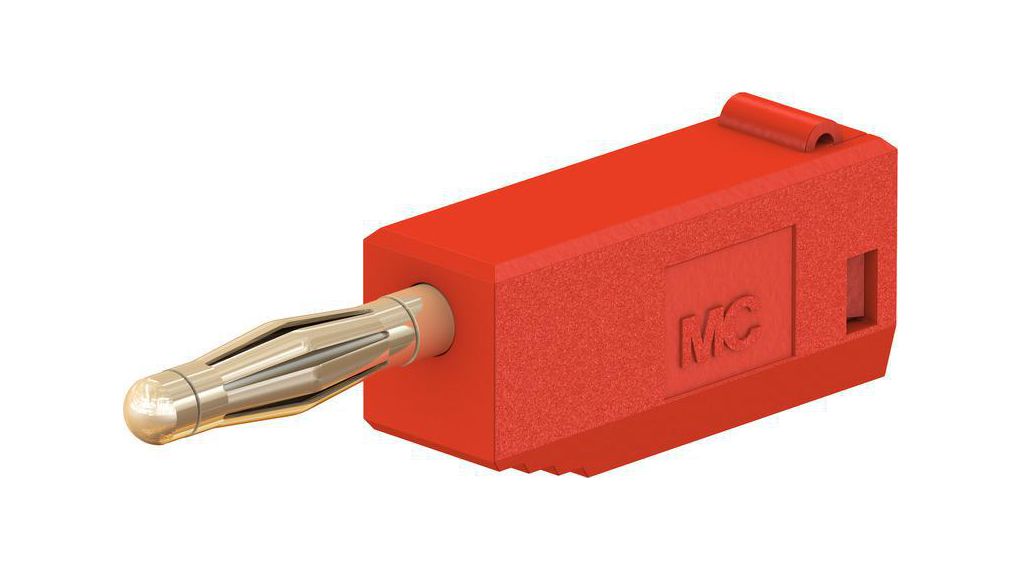 Staubli Red Male Banana Plug, 2 mm Connector, Solder Termination, 30V, 60 V, 10A, Gold Plating