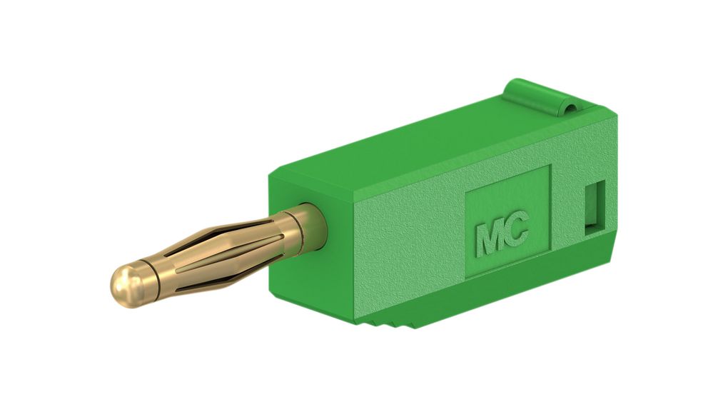 Staubli Green Male Banana Plug, 2 mm Connector, Solder Termination, 30V, 60 V, 10A, Gold Plating