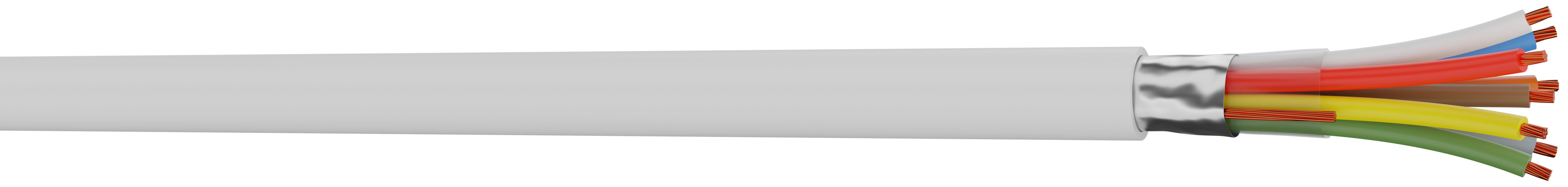 Adaltra 22 Control Cable, 22 Cores, 0.22mm², Screened, 100 m, White Polyvinyl Chloride Sheath