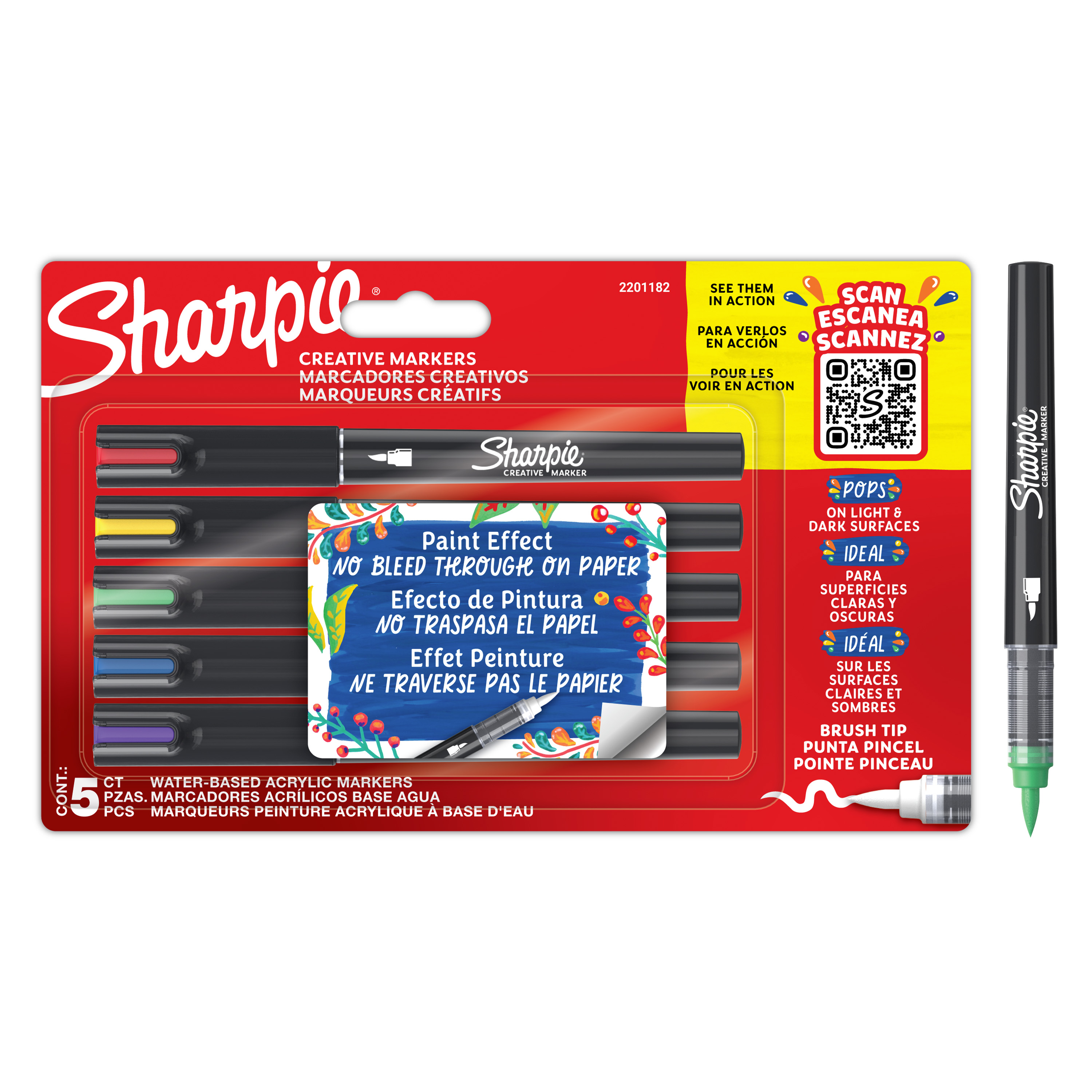 Sharpie Blue, Green, Purple, Red, Yellow 1.2 mm Paint Marker Pen for use with Wood Fabrics, Stone, Plastic, Paper,