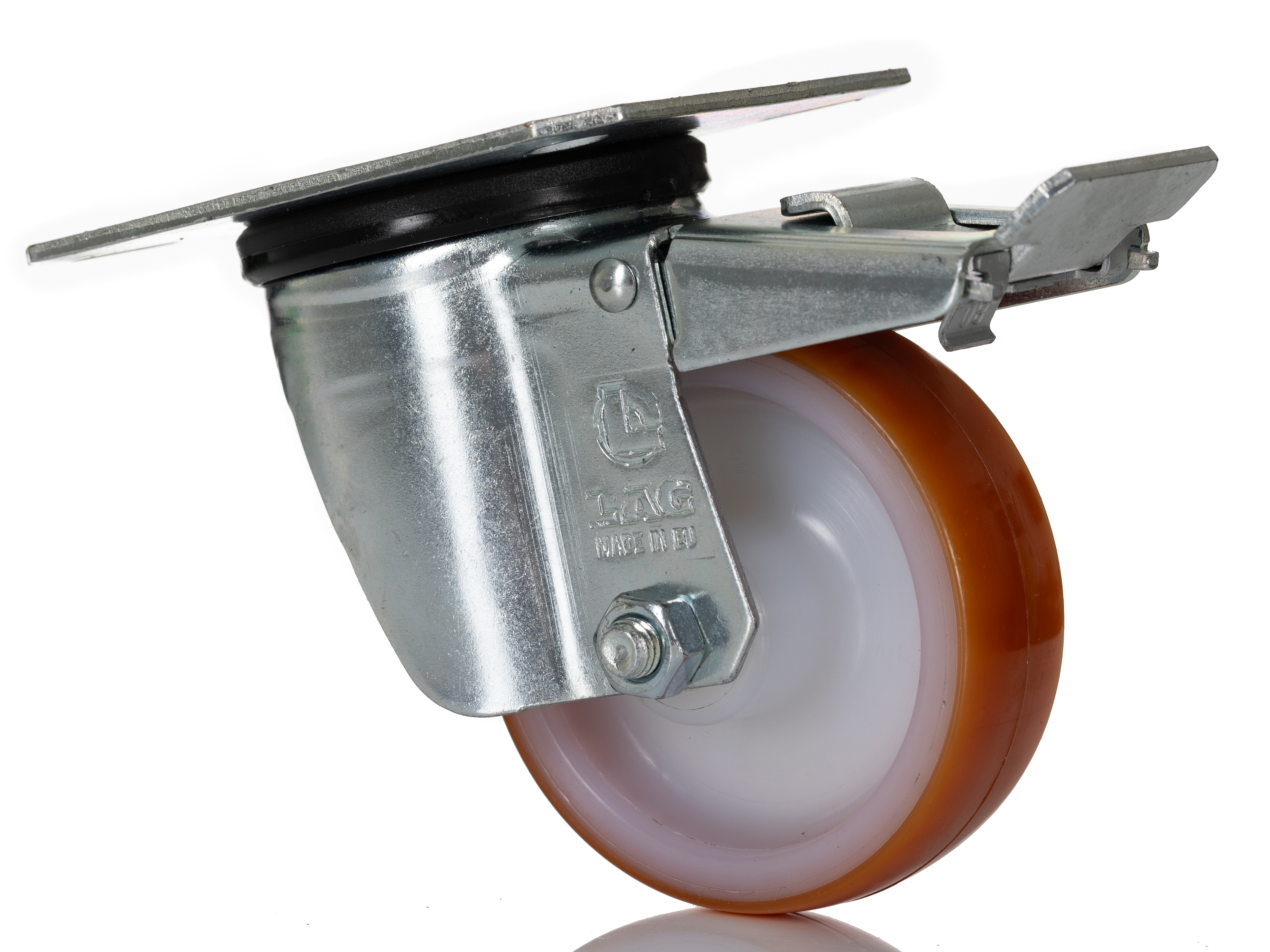 LAG Braked Swivel Castor, 100 kg Capacity, 80 mm Wheel